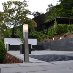 Moderne buitenlamp paal staal 80 cm IP44 - Malios