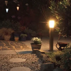 Moderne buitenlamp paal staal 80 cm IP44 - Malios