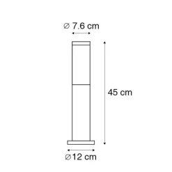 Moderne buitenlamp paal staal 45 cm IP44 - Rox