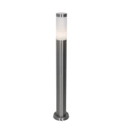 Moderne buitenlamp paal staal met opaal 80 cm IP44 - Rox