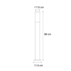 Moderne buitenlamp paal staal met opaal 80 cm IP44 - Rox
