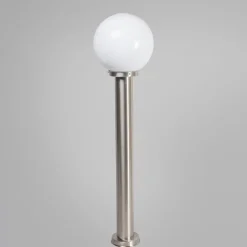 Moderne buitenlamp paal staal RVS 100 cm - Sfera