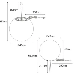 Moderne buitenlamp wit 45 cm IP44 - Nura