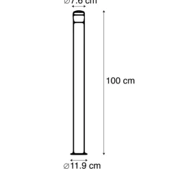 Moderne buitenlamp zwart 100 cm IP44 incl. LED - Roxy