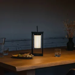 Moderne buitenlamp zwart incl. LED en dimmer solar - Denlu