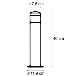 Moderne buitenlamp zwart 40 cm IP44 incl. LED - Roxy