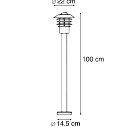 Moderne buitenlamp zwart 100 cm IP44 - Prato