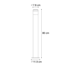 Moderne buitenlamp zwart 80 cm IP44 incl. LED - Roxy