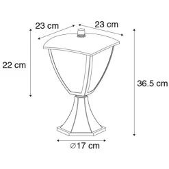 Moderne buitenlantaarn sokkel donkergrijs - Platar