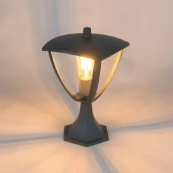 Moderne buitenlantaarn sokkel donkergrijs - Platar