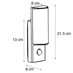 Moderne buitenwandlamp donkergrijs met bewegingssensor - Harry