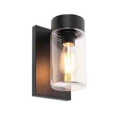 Moderne buitenwandlamp RVS zwart IP44 - Jarra