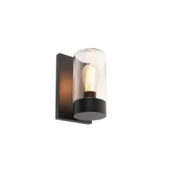 Moderne buitenwandlamp RVS zwart IP44 - Jarra
