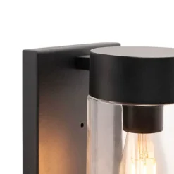 Moderne buitenwandlamp RVS zwart IP44 - Jarra