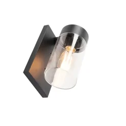 Moderne buitenwandlamp RVS zwart IP44 - Jarra
