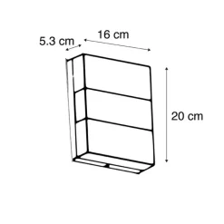 Moderne buitenwandlamp zwart IP44 incl. LED - Dualy
