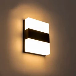 Moderne buitenwandlamp zwart IP44 incl. LED - Dualy