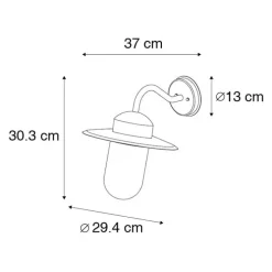 Moderne buitenwandlamp zwart IP44 - Kansas