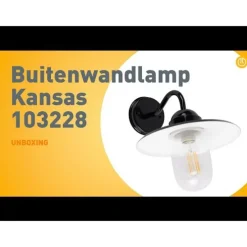 Moderne buitenwandlamp zwart IP44 - Kansas