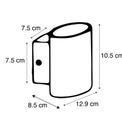 Moderne buitenwandlamp zwart incl. LED IP44 - Ovum