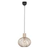 Moderne draad hanglamp zwart met beige 33cm - Gila