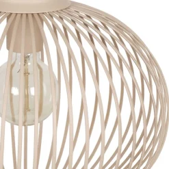 Moderne draad hanglamp zwart met beige 33cm - Gila