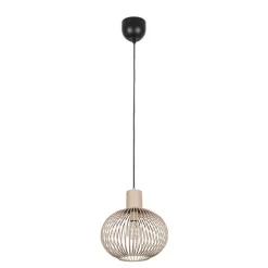 Moderne draad hanglamp zwart met beige 33cm - Gila