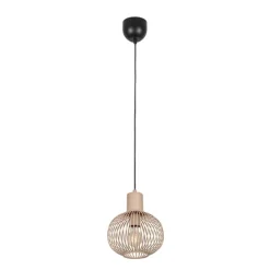 Moderne draad hanglamp zwart met beige 23cm - Gila