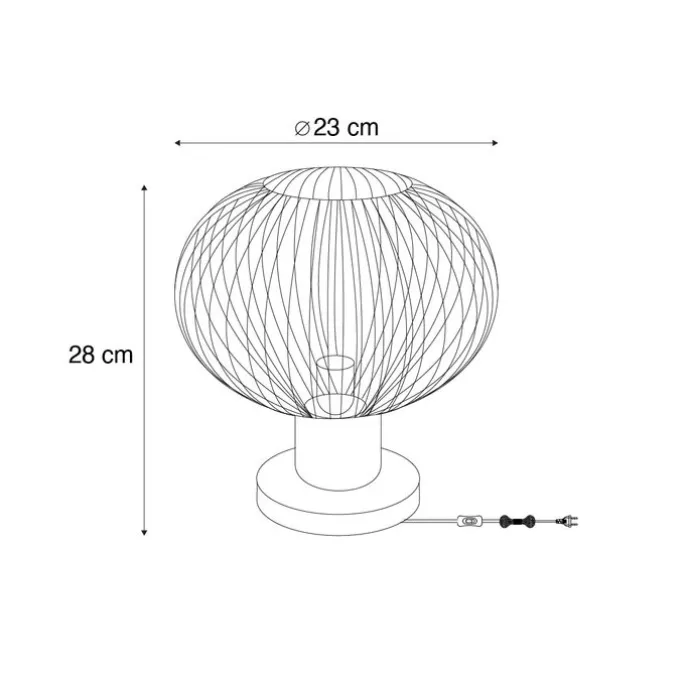 Moderne draad tafellamp beige 23cm - Gila
