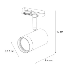 Moderne 1-fase railspot donkerbrons - Iconic Jeana