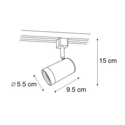Moderne 1-fase railspot wit - Iconic Jeana