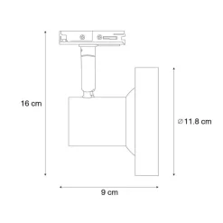 Moderne 1-fase railspot zwart GU10 111mm - Iconic Jeany
