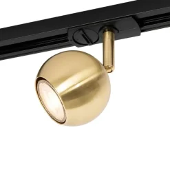 Moderne 1-fase railspot zwart met goud - Iconic Gissi
