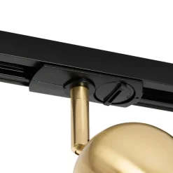 Moderne 1-fase railspot zwart met goud - Iconic Gissi
