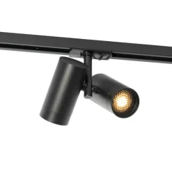 Moderne 1-fase railspot zwart 2-lichts - Iconic Scopio