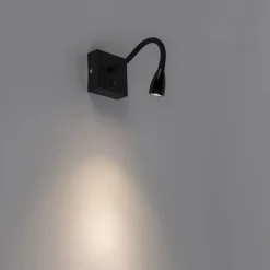 Moderne flexibele wandlamp zwart LED - Flex