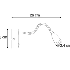 Moderne flexibele wandlamp zwart LED - Flex