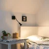 Moderne flexibele wandlamp USB zwart - Zeno