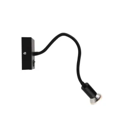 Moderne flexibele wandlamp USB zwart - Zeno