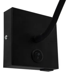 Moderne flexibele wandlamp USB zwart - Zeno