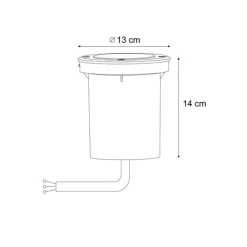 Moderne grondspot beige GU10 50mm verstelbaar IP65 - Delux