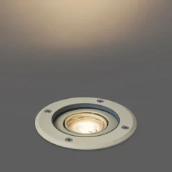 Moderne grondspot beige GU10 50mm verstelbaar IP65 - Delux