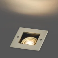 Moderne grondspot beige GU10 50mm draai- en kantelbaar IP65 - Oneon