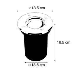 Moderne grondspot staal 16,5 cm IP67 - Basic Round