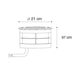 Moderne grondspot staal incl. LED 20W - Bridge