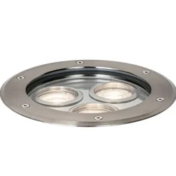 Moderne grondspot staal 3-lichts IP65 - Tribus