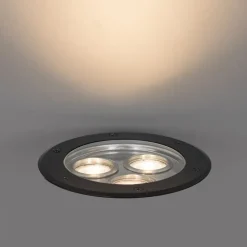 Moderne grondspot zwart 3-lichts IP65 - Tribus