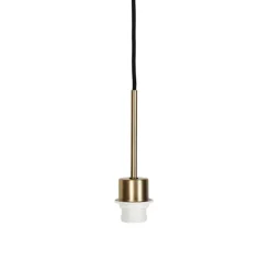 Moderne hanglamp brons met zwarte kabel - Combi 1