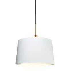 Moderne hanglamp brons met kap 45 cm wit - Combi 1