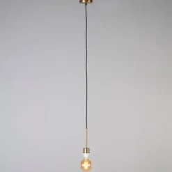 Moderne hanglamp brons met kap 45 cm wit - Combi 1